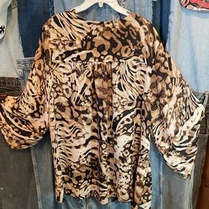 Wild Print Tunic style Jacket